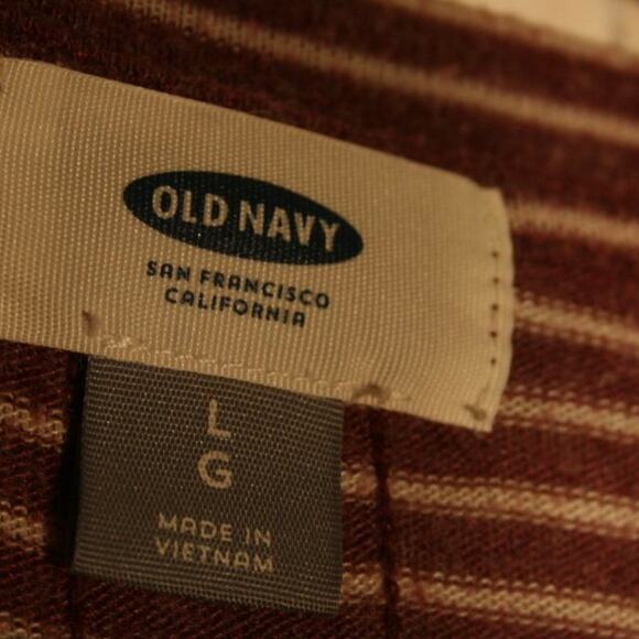 Old Navy Burgundy Stripe Long Sleeve Light Knit - Picture 4 of 7